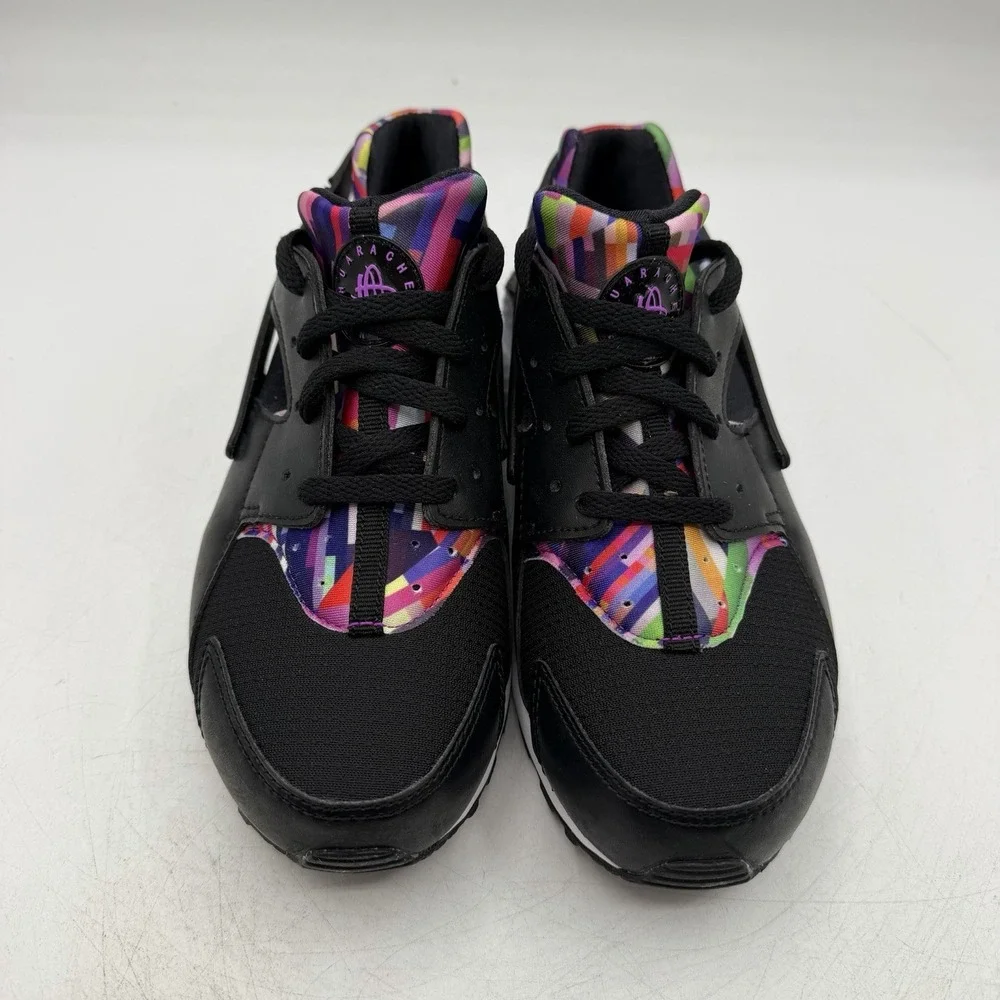 Nike Huarache Run Print PS Shoes YOUTH Girl Sz 3 Y Black/Hyper Violet 704947-003